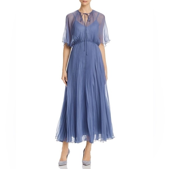 Jill Stuart Wedgwood Esme Pleated Chiffon Midi Dress - Picture 10 of 16